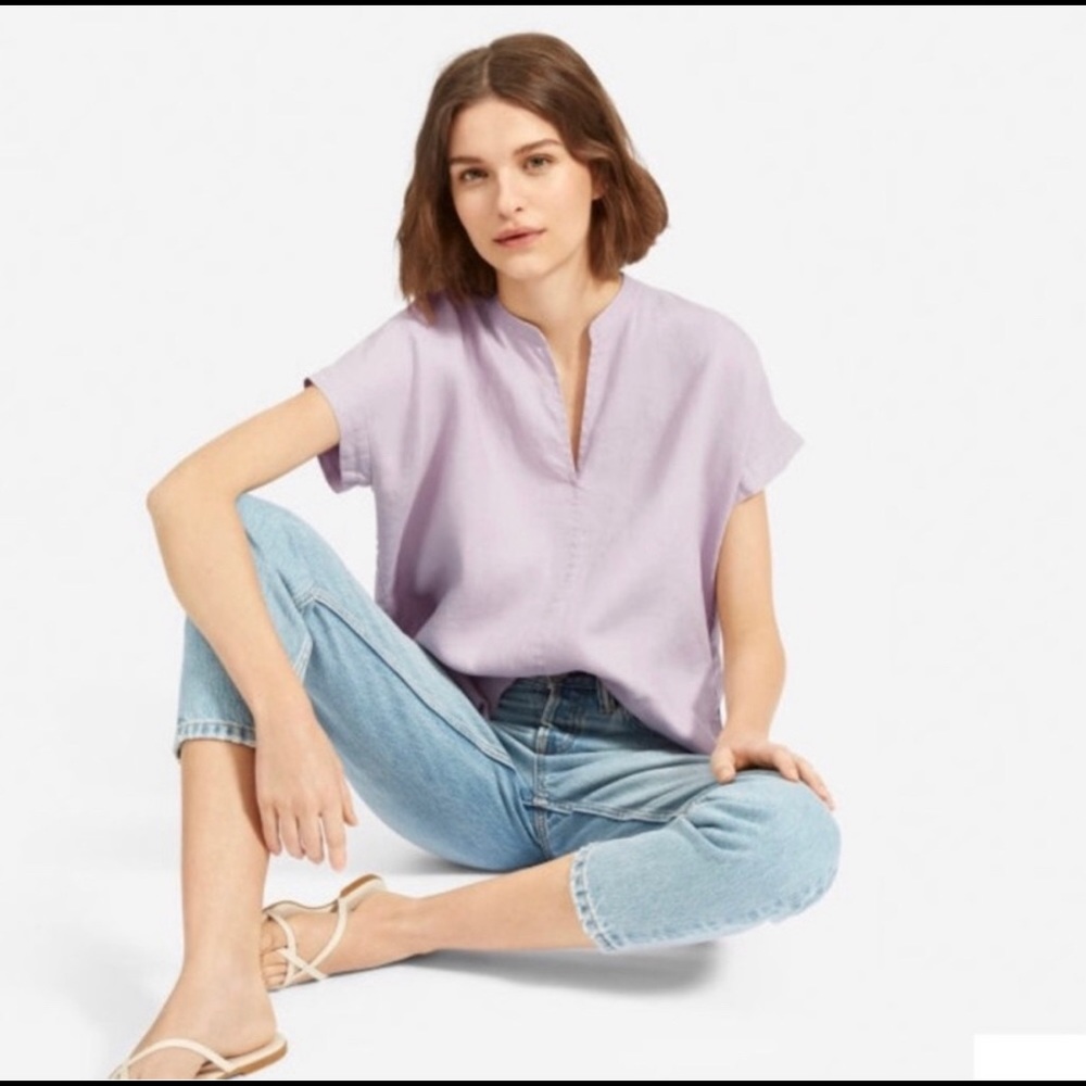 flowy everlane linen top